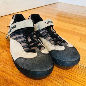 Shimano SPD SH-M036 Beige Leather Cycling Shoes Low Top Lace Up Mens size 13